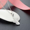 wholesale S925 Sterling Silver Rhinestone Angel Pendant Necklace, Korean Style Fashion Collarbone Chain for Women-0-1