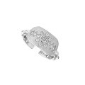 wholesale S925 Sterling Silver Wire Drawing Inlaid Diamond Sunflower Ring for Women, High-End Sense, Small and Unique Chain Design Silver Ring-0-5