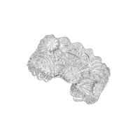 wholesale S925 Sterling Silver Daisy Ring for Women with High-End Feel, Small and Unique, Two-Tone Plated, Adjustable Open Band-Platinum [No. 16/Adjustable] Opening adjustable