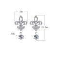 wholesale PT950 gold-plated S925 sterling silver cross-border new moissanite earrings with a sense of high-end luxury, Queen's iris flower earrings-0-12
