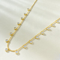 wholesale Metal: 925 Silver Gold Plated Mu Jing JewelryIns-N276 Gold Necklace 925 Silver