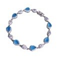 wholesale Metal material first, Mu Jing Jewelry New Simulated Paraiba 5*7 Bracelet with a Sense of Fashion and High-End 1 Carat Bracelet for Women-0-4
