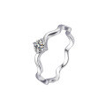 wholesale S925 Sterling Silver Geometric Four-Prong Wave Moissanite Irregular Shape Unique Ring for Women-0-4