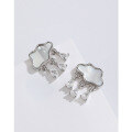 wholesale 925 Sterling Silver Cloud Ingot Drop Oil Fringe Earrings for Women, Fashion Niche Design Luxury High-end Ear Accessories-0-3