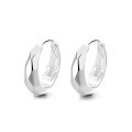 wholesale S925 sterling silver geometric diamond-cut facet ear clips with minimalist design, French-style elegant and versatile women's earrings-0-4