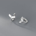 wholesale S925 Sterling Silver Minimalist Fishtail Ear Stud with Diamond Accent, Ins Style Fresh Design Earrings M03382-0-2