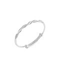 wholesale 999 Sterling Silver Dream Ribbon Twisted Bracelet, Simple and Elegant Adjustable Twisted Ring for Young Women-0-4
