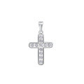 925 Silver 20ct Moissanite Cross Pendant Necklace, Women's Light Luxury Full Diamond Layering Chain-0-4