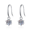 S925 Sterling Silver 6-Claw Moissanite Earrings, 05ct, Premium Hypoallergenic-0-3