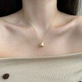wholesale S925 Sterling Silver Korean INS Style Women's Necklace Minimalist Bean Stripe Design Sense Light Luxury Advanced Water Drop Collarbone Chain-0-3