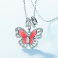 wholesale S925 Sterling Silver Cross-Border New Simple Drop Oil Butterfly Necklace Women's Internet-Famous Design Micro-Inlaid Necklace Manufacturer Wholesale-0-2