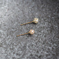 wholesale 9K Gold Full 36mm Diamond Ball 3D Small Round Zircon Goddess Style Internet-Famous Mini Stud Earrings-0-2