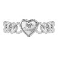 wholesale Sterling Silver Dulli Jewelry Small and Exquisite Heart-shaped Lucky Letter Braided 3D Love Ins Style Ring-0-5