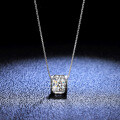S925 Sterling Silver 1-Carat Moissanite Heart Pendant Necklace-0-2