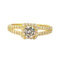 Zirconium Crossed Arms Light Luxury Cocktail Ring, Xiaohongshu Style-0-3