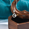 Sterling Silver Star Moon Necklace with Moissanite Pendant, Women's Fashion Choker Wholesale-0-1