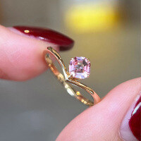 wholesale S925 pure silver V-shaped ring, minimalist and timeless, perfect for daily wear and versatile styling, a niche women's ring in Ins style-BZ0146-Gold>US Size 8