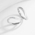 wholesale S925 metal irregular plain couple rings for men and women, minimalist and unique Valentine's Day gift for girlfriend-0-5