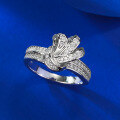 wholesale S925 silver new fashion knot row ring with zirconia cross-border jewelry-0-3