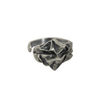 wholesale S925 Sterling Silver Korean Version INS Niche Design Vintage Textured Crinkle Texture Adjustable Ring for Women-Vintage Silver [No. 15/Adjustable] > Opening adjustable