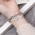 wholesale S925 Sterling Silver B-Letter Link Chain Bracelet in Korean Ins Minimalist Style-0-3