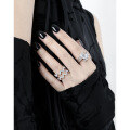 wholesale S925 sterling silver wave-pattern hollow-out diamond-inlaid open ring for women, Korean-style niche luxury with a high-end feel-0-3