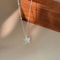 wholesale S925 Sterling Silver Popsicle Five-Pointed Star Necklace Women Spring New Fashion Versatile Niche Collarbone Chain-0-0