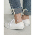 wholesale S925 Sterling Silver 637 Korean Version Vintage Style Heart-shaped Chain Ankle Bracelet for Women, Versatile Silver Ankle Jewelry-0-3