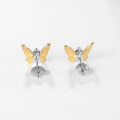 wholesale 925 Sterling Silver Designer Natural Gemstone Butterfly Earrings with Genuine Amethyst Inlay-0-2