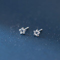 wholesale 999 Sterling Silver Sweet Mini Hexagram Stud Earrings, Ins Style Small Hook Earrings, No Need to Remove for Sleep M06505-0-2