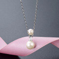 wholesale S925 silver minimalist and fashionable Japanese-Korean-style pearl clavicle chain with elegant cultured pearl pendant for women wholesale-0-5