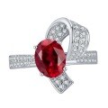wholesale 925 Sterling Silver New Ruby Ring with 7*9 Oval Cut, Full Diamond Inlay, and Luxurious Vintage Design-0-4