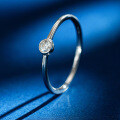 S925 Sterling Silver Women's Fashion Commuter Ring with Round Gold Moissanite-0-0