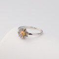 wholesale S925 Sterling Silver Women's Ring Simple and Fresh Daisy Adjustable Finger Ring Summer Hand Jewelry Cross-Border New Accessory-0-3
