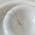 wholesale S925 Sterling Silver Minimalist Small Silver Bean Drop Necklace for Women, Understated Korean-style Unique Design Collarbone Chain-0-2