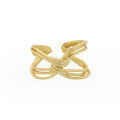 wholesale S925 Sterling Silver Korean Version Ins Minimalist Multi-Layer Interlaced Knot Line Ring for Women-0-6