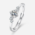 Sterling Silver Moissanite Starry Ring 1 Carat Adjustable-0-2