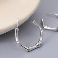 wholesale 925 Sterling Silver Custom Ins Small and Exquisite High-end Hoop Bamboo Earrings European and American Cross-border Exclusive Accessories with Tassels-0-0