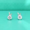 wholesale S925 Sterling Silver Moissanite Bunny Stud Earrings Wholesale, Mini Simple Style Women's Earrings Wholesale-0-0