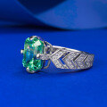 wholesale 925 Silver Inlaid with 7*9 Green Tourmaline Ring,ins-0-1