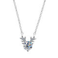 S925 Sterling Silver Deer Antler Necklace, Trending Gift for Women-0-3