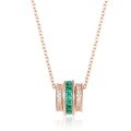 wholesale S925 Sterling Silver Lab-Grown Emerald Necklace for Women, Road Road Road Pendant, Cross-Border Internet-Famous Hit, Dropshipping-0-8