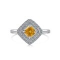 wholesale S925 Sterling Silver European and American Style New Wedding Ring for Women with Yellow Zircon 5A/8A Sparkling Design Wholesale-0-6