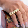 wholesale Gold-plated Double Underline Personalized Name Ring for Men, New Hot-Selling Style in Europe and America-0-0