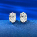 wholesale S925 Silver New Oval Ear Studs 5*7 Minimalist European and American Best-selling Accessories-0-1
