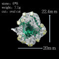 wholesale 925 Silver Gold-Plated Ring with High-Carbon Diamond, Kellyxie Muzo Green Oval Rose Secret Garden Women's Ring-0-2