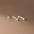 wholesale S925 Silver Summer Korean Style Single Diamond Ear Studs Minimalist Elegant Convertible Earrings for Women M02729-0-4
