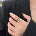 wholesale S925 Sterling Silver Heavy Work English Letter Open Ring for Women, New Style Trendy High-End TikTok Viral-0-5