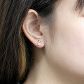 wholesale 14k Gold Plated S925 Sterling Silver White Zircon Starry Star Stud Earrings, New Design-0-3