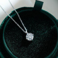 Sterling Silver 1-Carat Moissanite Pendant Necklace, Classic Four-Prong Setting-0-0